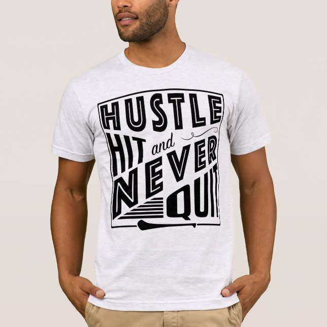 T-shirt Hurler Hustle Hit & Never Quit, GAA Jeux Gaelic (Devant)
