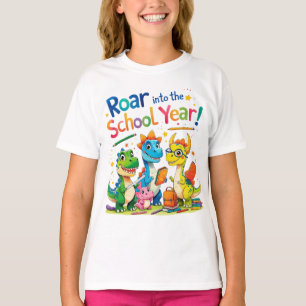 T-shirt Hurlez dans l'année scolaire – Joli dinosaure reto