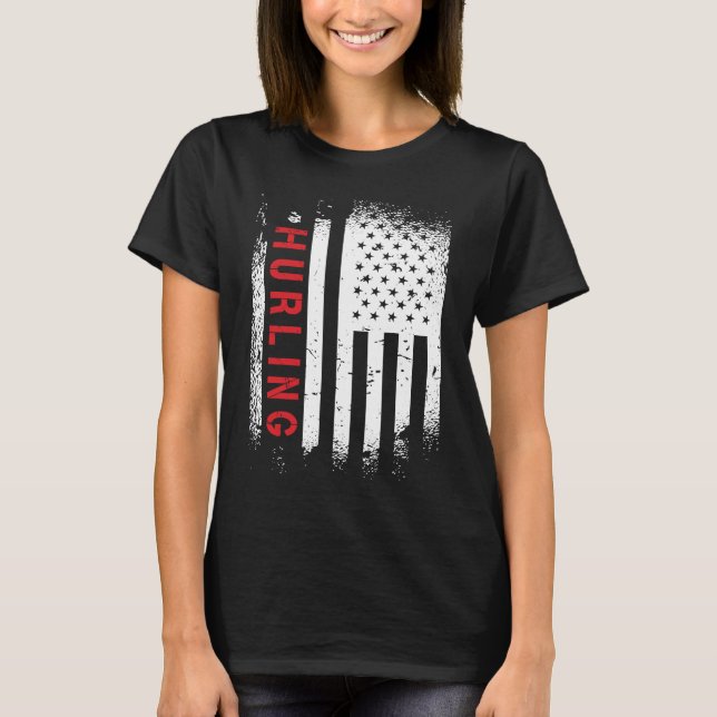 T-shirt Hurling American Flag (Devant)