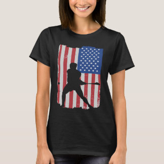 T-shirt Hurling Player American Flag