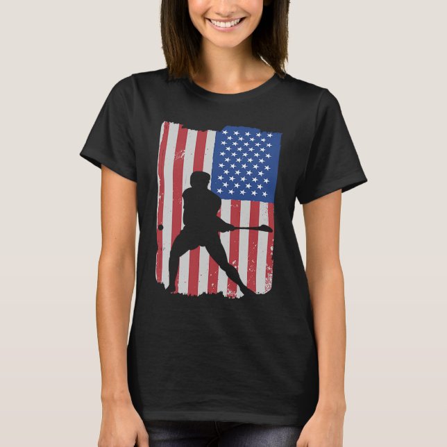 T-shirt Hurling Player American Flag (Devant)