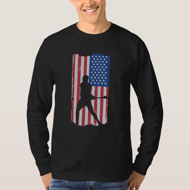 T-shirt Hurling Player American Flag (Devant)