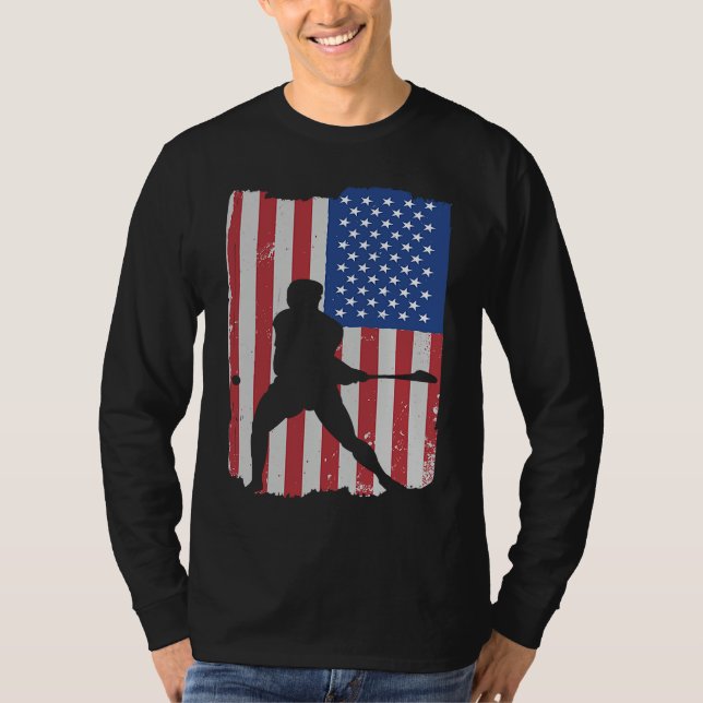 T-shirt Hurling Player American Flag (Devant)