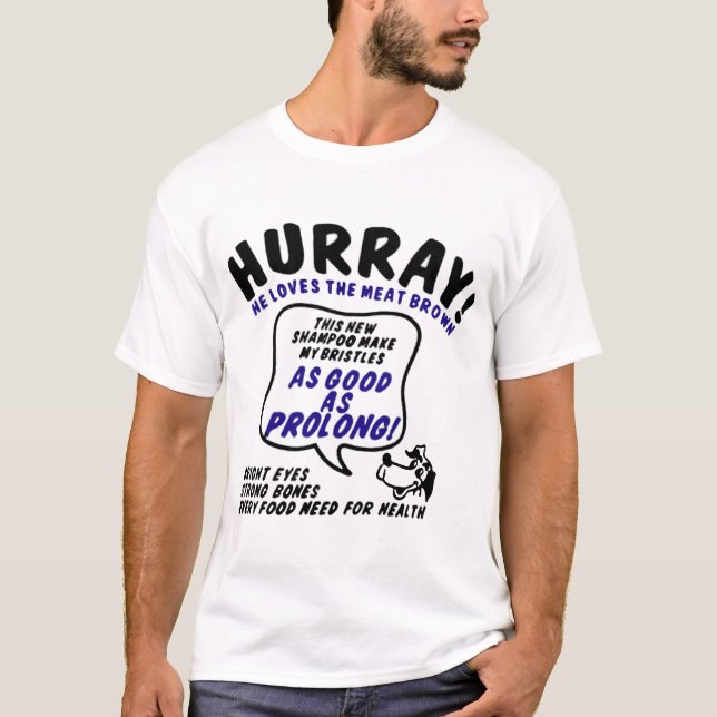 T-shirt hurray--amour-le-viande-brun (Devant)