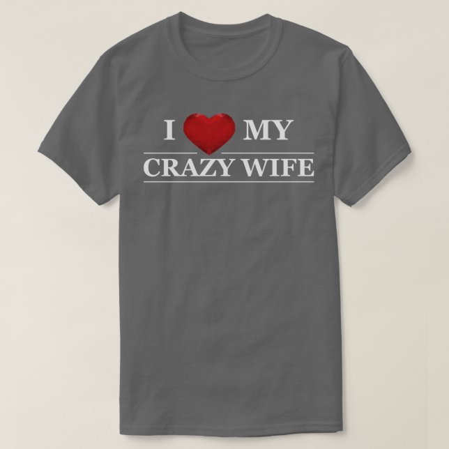 T-shirt Hus j'aime ma femme folle (Design devant)