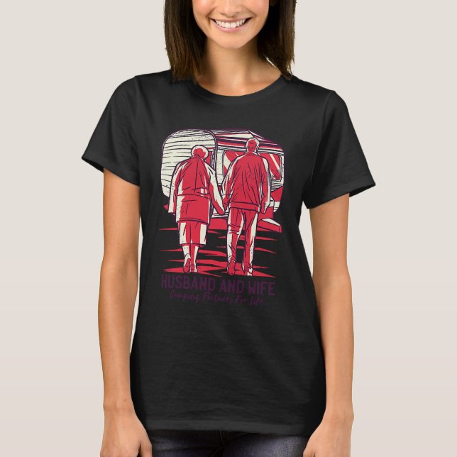 T-shirt Husband And Wife Camping Partners Beautiful (Devant)