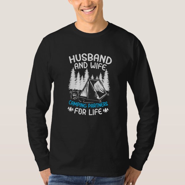 T-shirt Husband and Wife Camping Partners for Life  Camper (Devant)