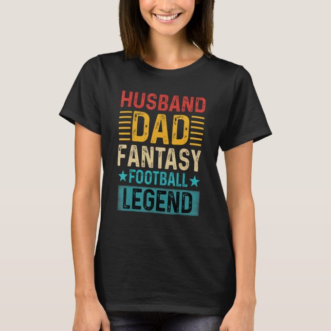T-shirt Husband Dad Fantasy Football Legend Retro Father s (Devant)