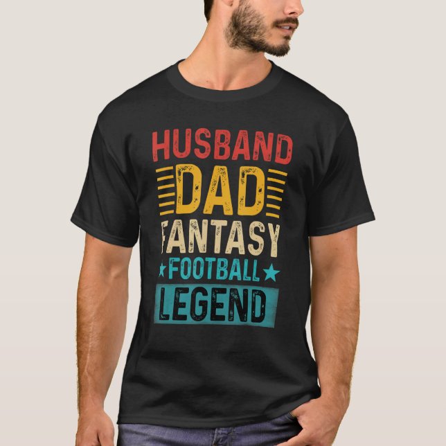 T-shirt Husband Dad Fantasy Football Legend Retro Father s (Devant)