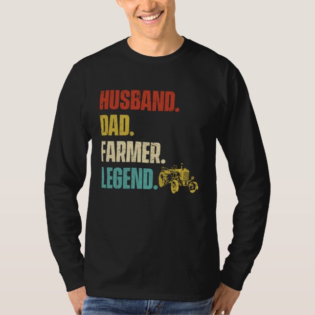 T-shirt Husband Dad Farmer Legend (Devant)