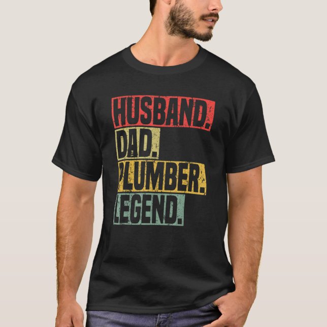 T-shirt Husband Dad Plumber Legend Tradesman plumbing Pipe (Devant)