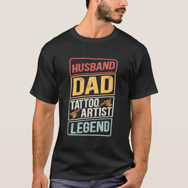 T-shirt Husband Dad Tattoo Legend Father'S Day (Devant)