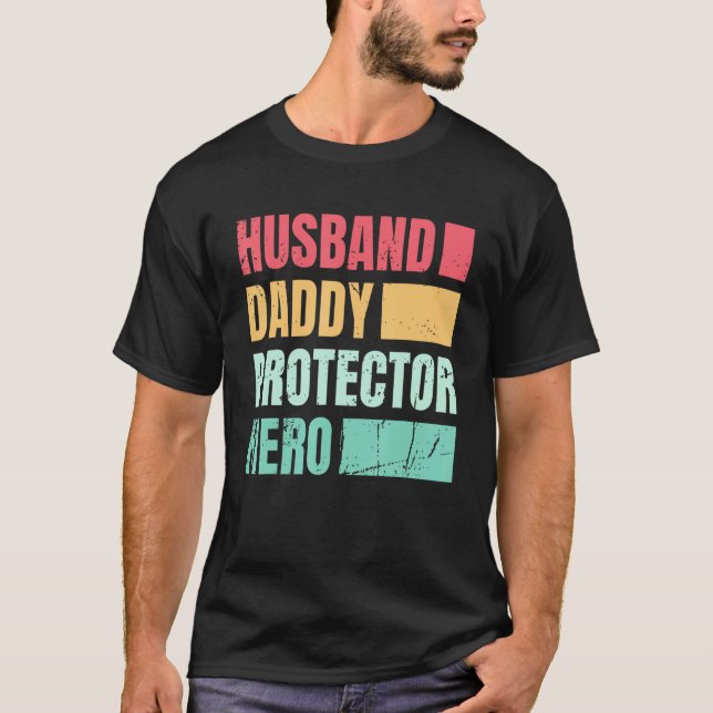 T-shirt Husband Daddy Protector Hero_1 (Devant)