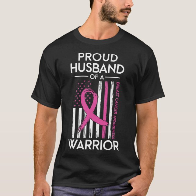 T-shirt Husband Of A Warrior Breast Cancer Awareness Suppo (Devant)