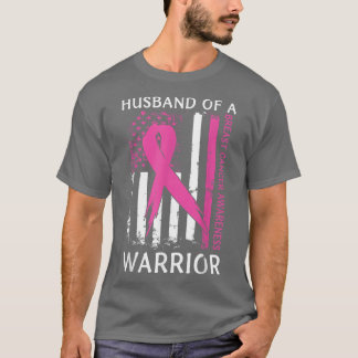 T-shirt Husband Of A Warrior Breast Cancer Awareness Suppo