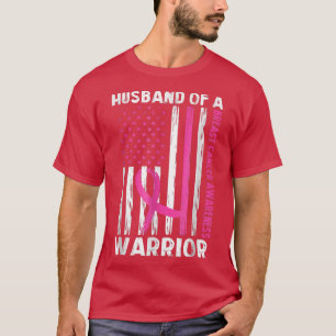 T-shirt Husband Of A Warrior Breast Cancer Awareness Suppo