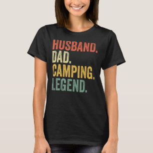 T-shirt Husband Papa Camping Légende Fête des pères Vintag