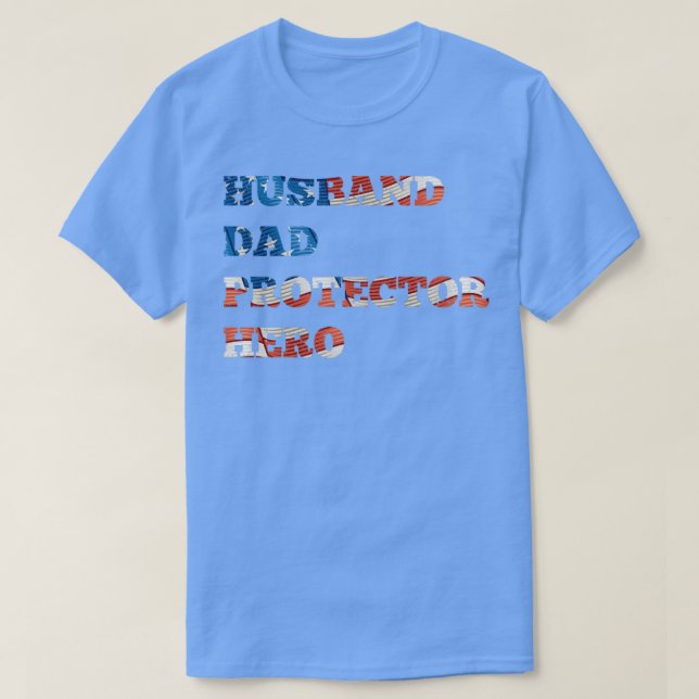 T-shirt HUSBAND papa protecteur héros (Design devant)
