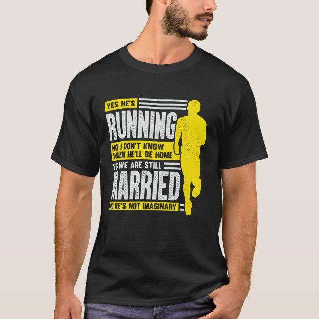 T-shirt Husband Wife Marathon Running for a Runner s Wife (Devant)