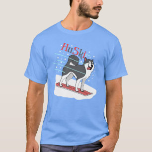 T-shirt HUSKI (ski, chien, montagne) 