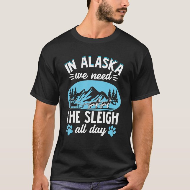 T-shirt Huskies Chien Sled Rider Sledding Mushing 16 (Devant)