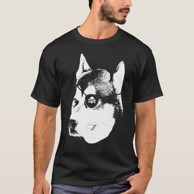 T-shirt Husky avec le crâne de patchs oeil (Devant)