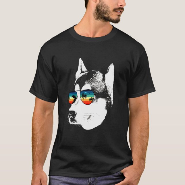 T-shirt Husky avec lunettes de soleil (Devant)
