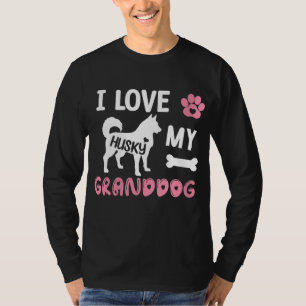 T-shirt Husky Chien Grandma Cadeaux J'Aime Mon Grand-Chien