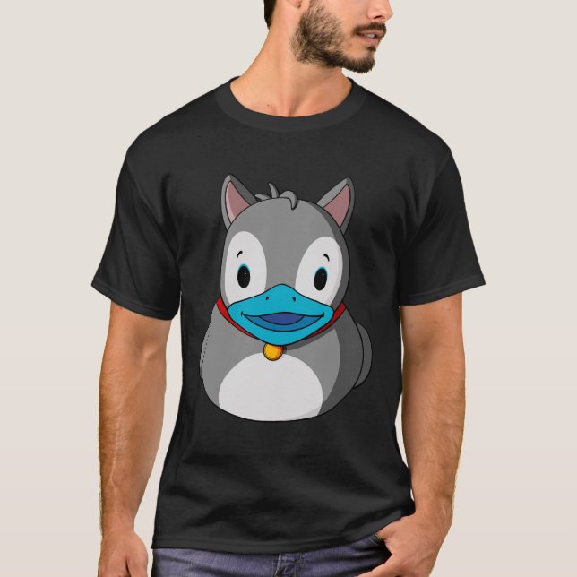 T-shirt Husky Chien Rubber Duck (Devant)