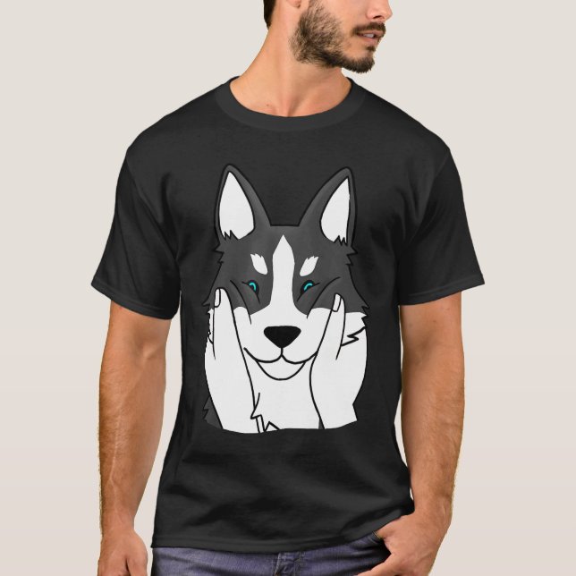 T-shirt Husky Chubby Cheeks Funny Chien Cadeau (Devant)
