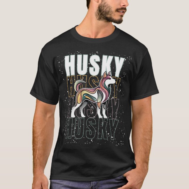 T-shirt Husky Cute Design (Devant)