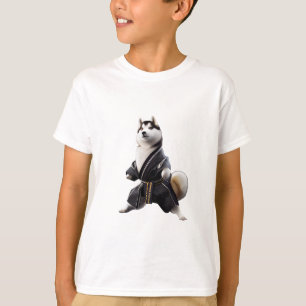T-shirt Husky Dog connaît Karate, Husky Dog Karate Player