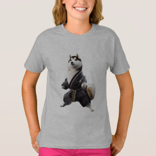 T-shirt Husky Dog connaît Karate, Husky Dog Karate Player