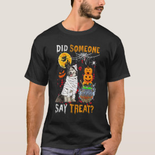 T-shirt Husky Dog Halloween Quelqu'Un A Dit Traiter