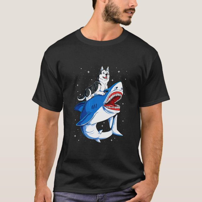 T-shirt Husky Dog Space Galaxy (Devant)