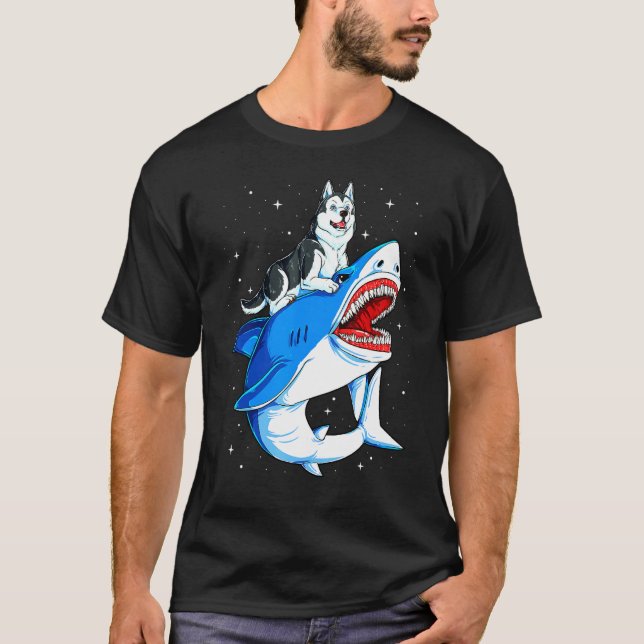 T-shirt Husky Dog Space Galaxy (Devant)
