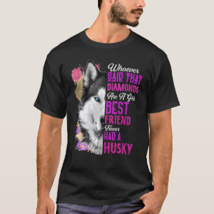 T-shirt Husky Drôle Est La Meilleure Amie D'une Fille Mère