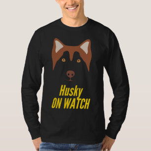 T-shirt Husky En Veille Tête De Sibérie Husky
