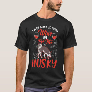 T-shirt Husky Et Vin Husky Sibérien