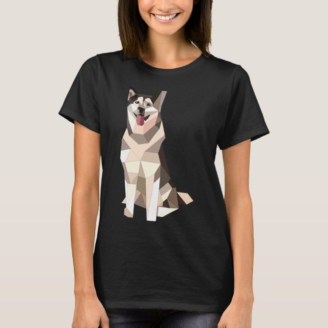 T-shirt Husky géométrique (Devant)
