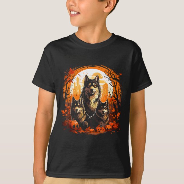 T-shirt husky Halloween  (Devant)