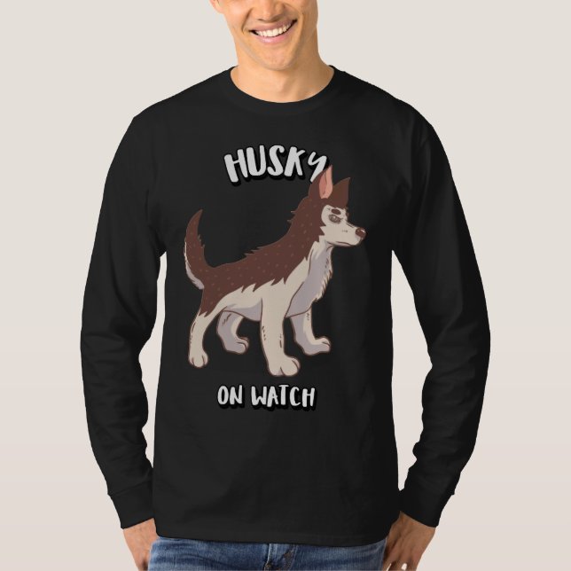 T-shirt Husky Husky En Veille (Devant)