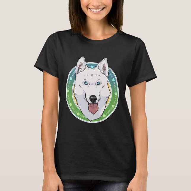 T-shirt Husky Love White (Devant)