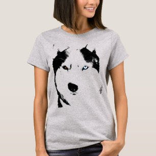 T-shirt Husky Malamute Husky Sled Chien bio Tee