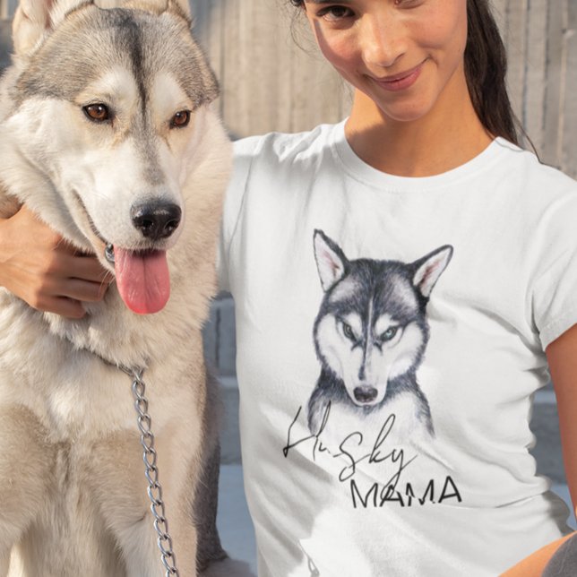 T-shirt Husky Mama Cute Amoureux des chiens d'aquarelle (Créateur téléchargé)