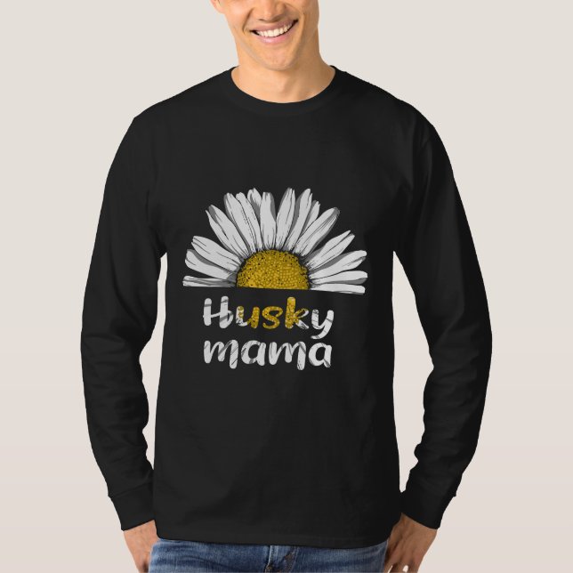 T-shirt Husky Mama Fleur blanche (Devant)