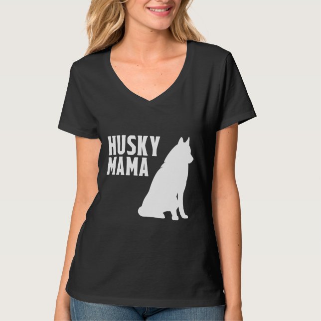 T-shirt Husky Mama Silhouette (Devant)