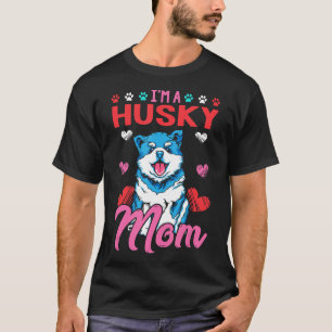 T-shirt Husky Maman Chemise Pit Bull Chien Mama Pittie Cad