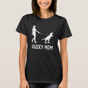 T-shirt Husky Maman Sibérienne Husky Mama Chien Dinosaure