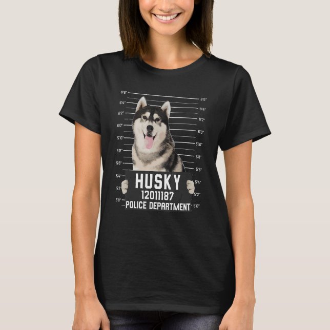 T-shirt Husky Mug abattu Chien criminel (Devant)